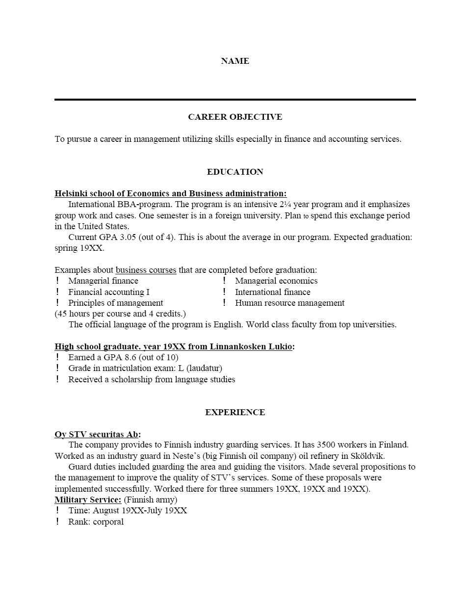 resume format resume format about