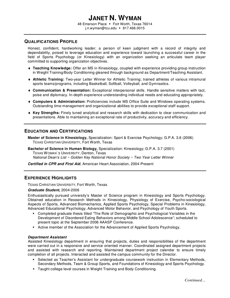 resume samples