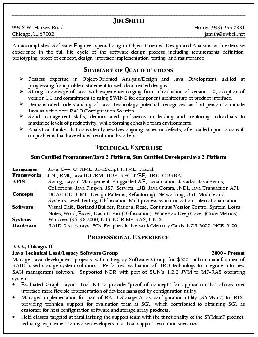 cv template for software engineer fresher high school