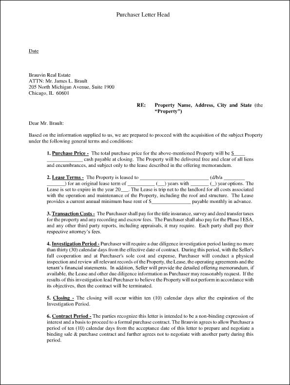 Sample Letter of Intent Sample Letter of Intent (Page 1 of 2) Sample ...