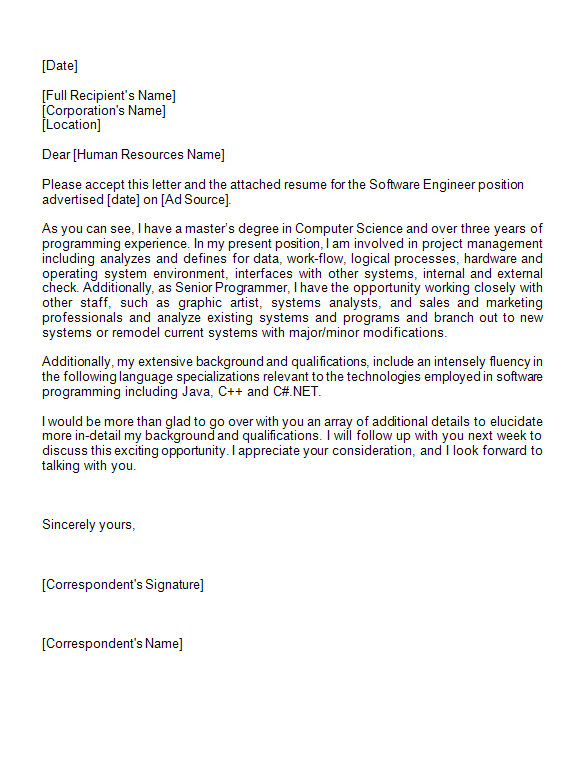 Cover letter to human resources no name