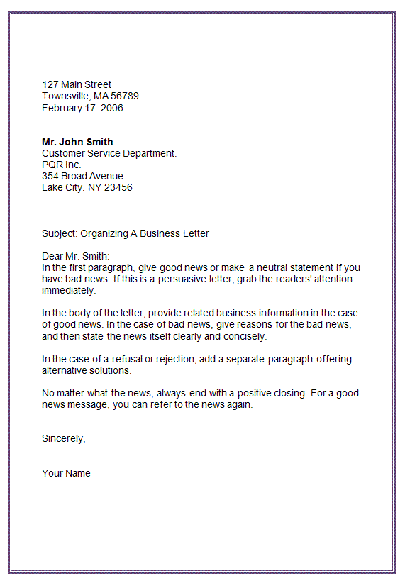 Block Format Cover Letter Template