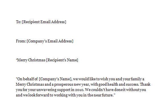 Christmas Business Email Template • ALL DOCS