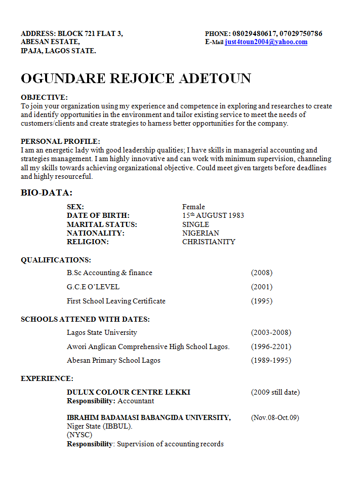 Resume Sample Nigeria Myoscommercetemplates Vitae Free Resume Sampel cv-format-in-nigeria-resumeble-teaches-you-some-expert-writing-tips
